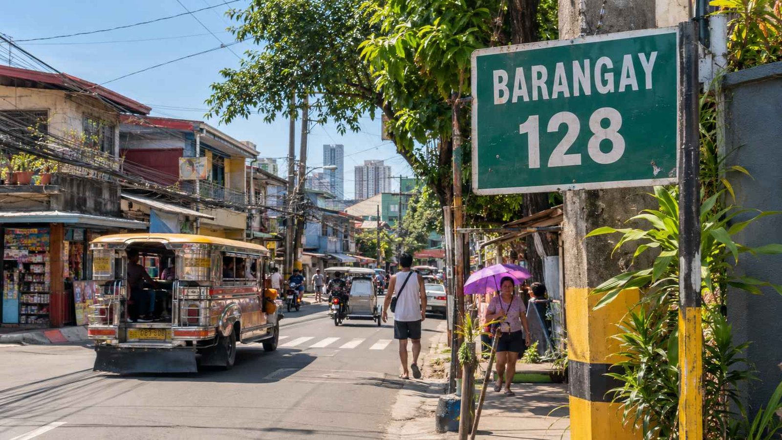 Philippine barangay signs showing numbered barangays, the smallest unit of local government in the Philippines.